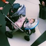 Family traveler with child equipment for Puerto Vallarta airport transportation
